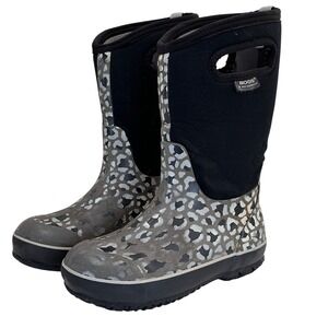 Bogs Leopard Waterproof Insulated Rain Boots -30F rated Youth‎ Girls 2 Euro 33